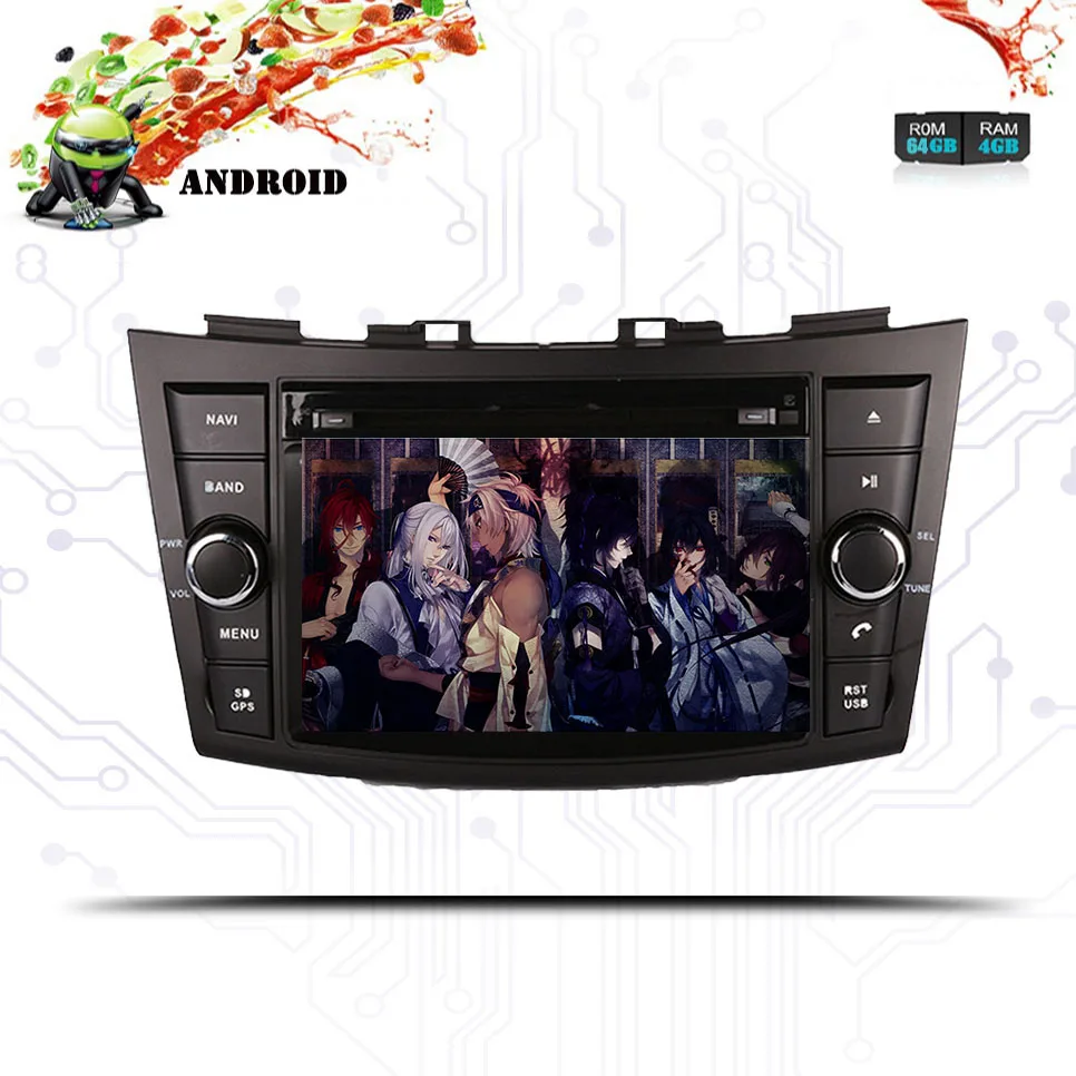 Clearance android 9.0 car dvd 2 din multimedia player for Suzuki Swift 2011 2012 2013 2014 2015 tape recorder autoradio BT GPS Head Unit 5
