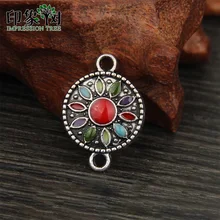 Круглые подвески с двумя колечками, 5/10 шт., 16х23 мм, металлические эмалированные бусины из сплава цинка для самостоятельного изготовления браслетов и других ювелирных украшений, модель 988