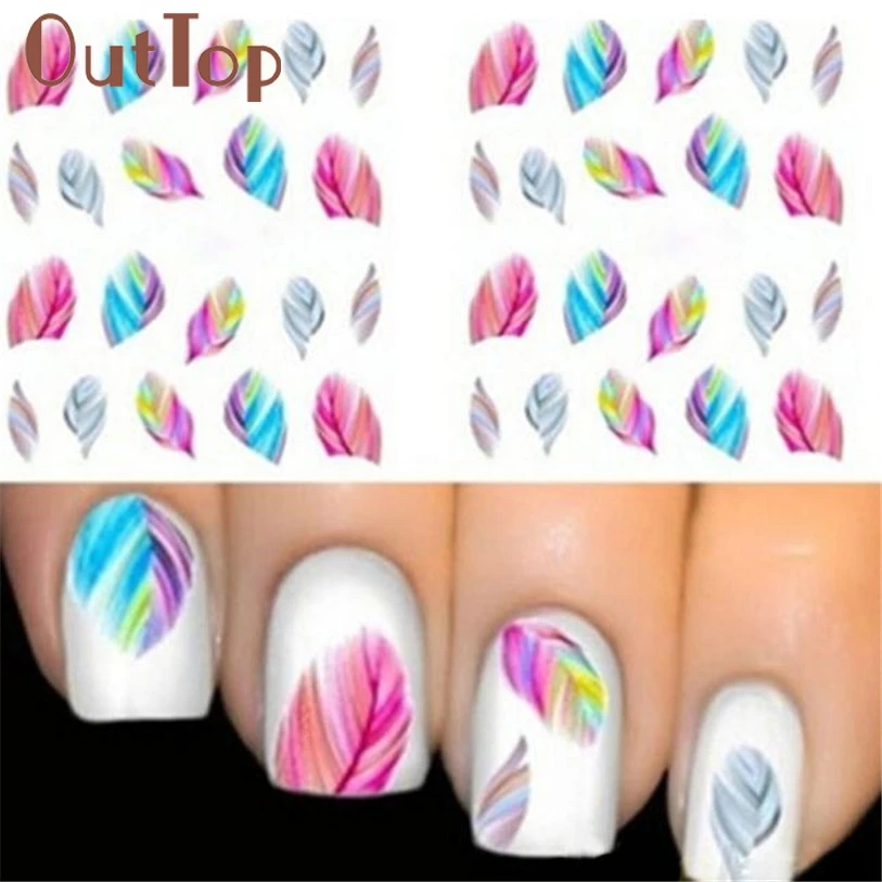 

Nail Sticker Nail Art Water Transfer Sticker Rainbow Dreams Decal Nail Decoration Levert Dropship ar12 5PC Fashion Feather