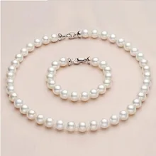 Eternal wedding Women Gift word 925 Sterling silver real Deep gift mother of Pearl Bead Necklace Bracelet collocation to long ne