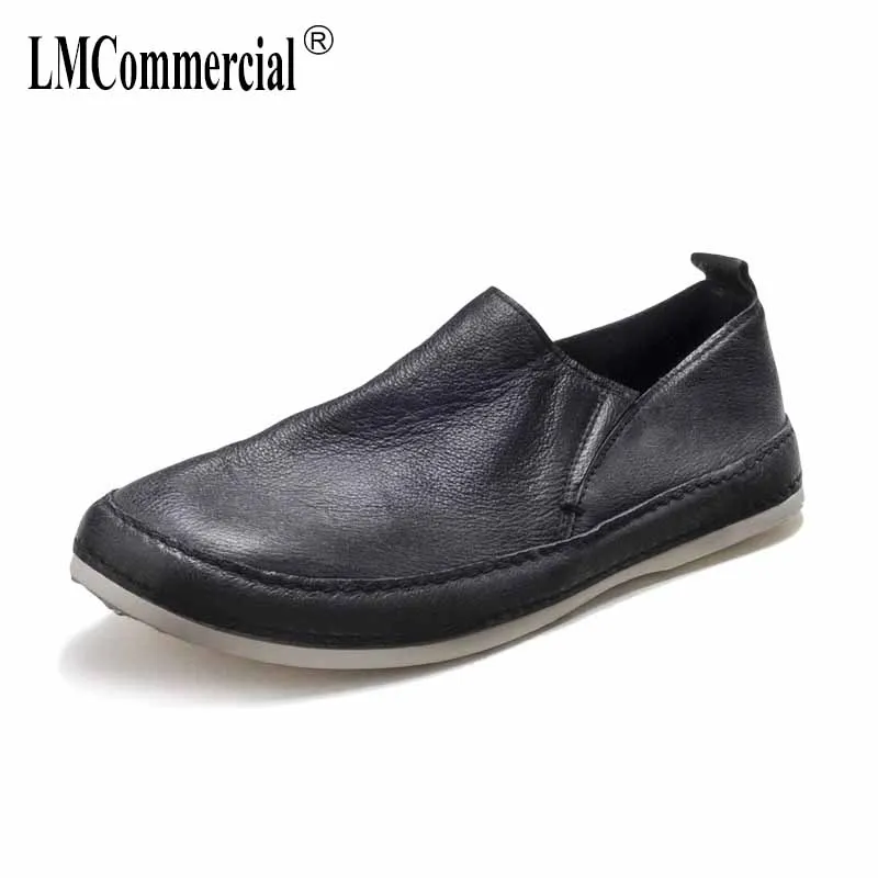 

spring summer Genuine Leatherther men's casual shoes British retro men shoes all-match cowhide breathable sneaker Leisure shoes
