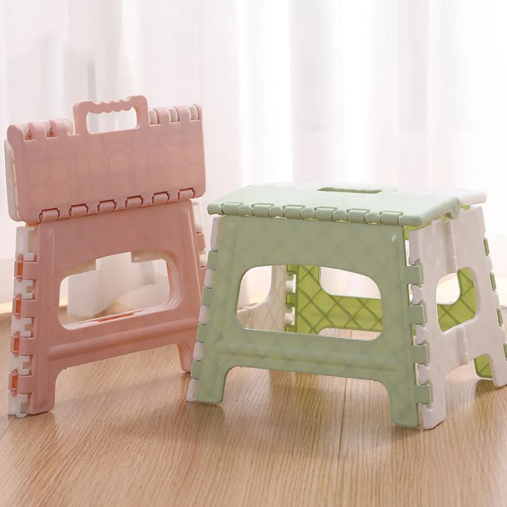 Детские стулья пластиковые многоцелевой складной табурет домашний поезд открытый хранения складной для детей детский складной стул
