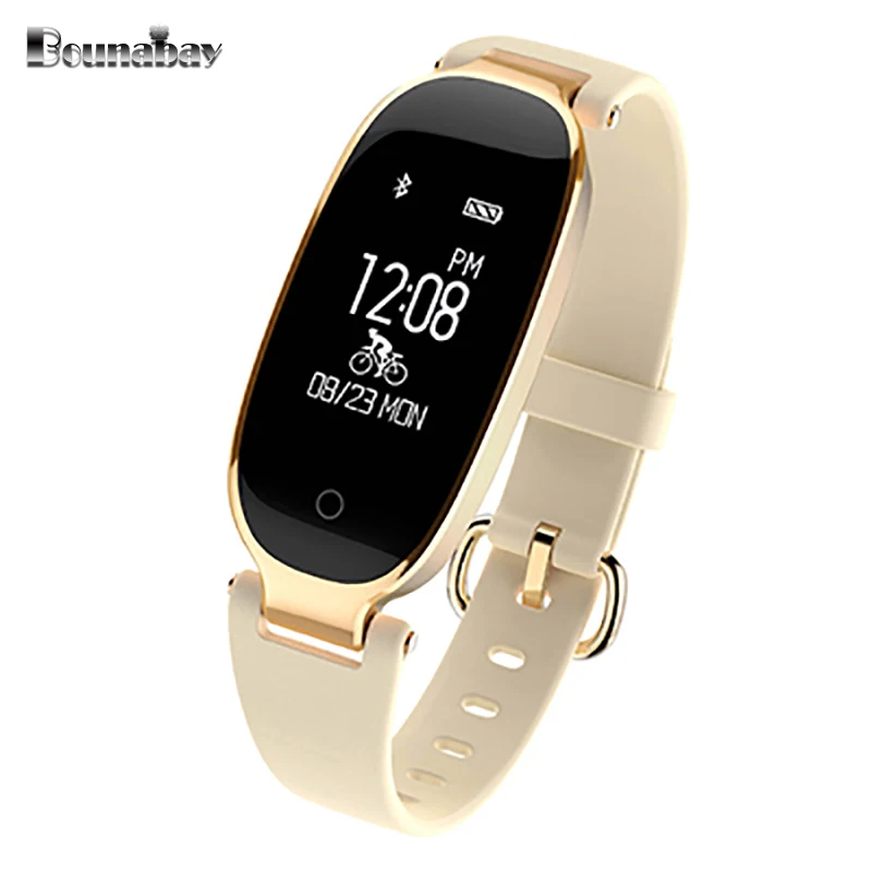 Bounabay Smart Bluetooth браслет часы для женщин Touch Android IOS Телефон женские