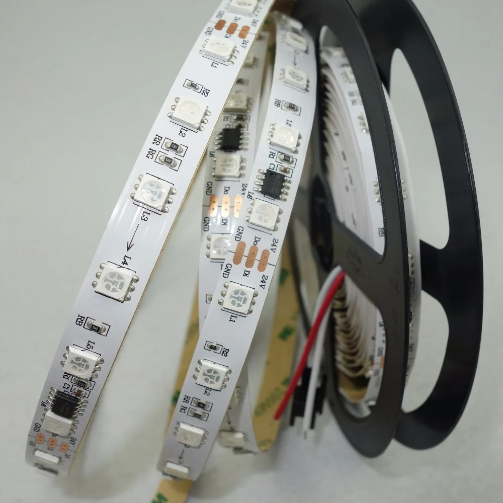 5 м DC24V SM16703 IC (аналогичен WS2811 IC) 60 светодиодов/м (10 пикселей/м 6 светодиодов как один