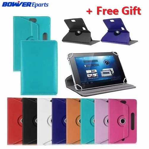 

New Universal 8" inch 360 Degree Rotating PU Leather cover case with 3 holes and Four Corner Hook for Tablet