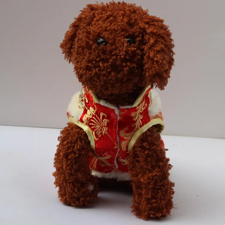 Кот маленький щенок счастливый новогодний этнический костюм Китайский классический для кота собаки домашнего животного костюм тканевый продукт для домашних животных Addorable Pet