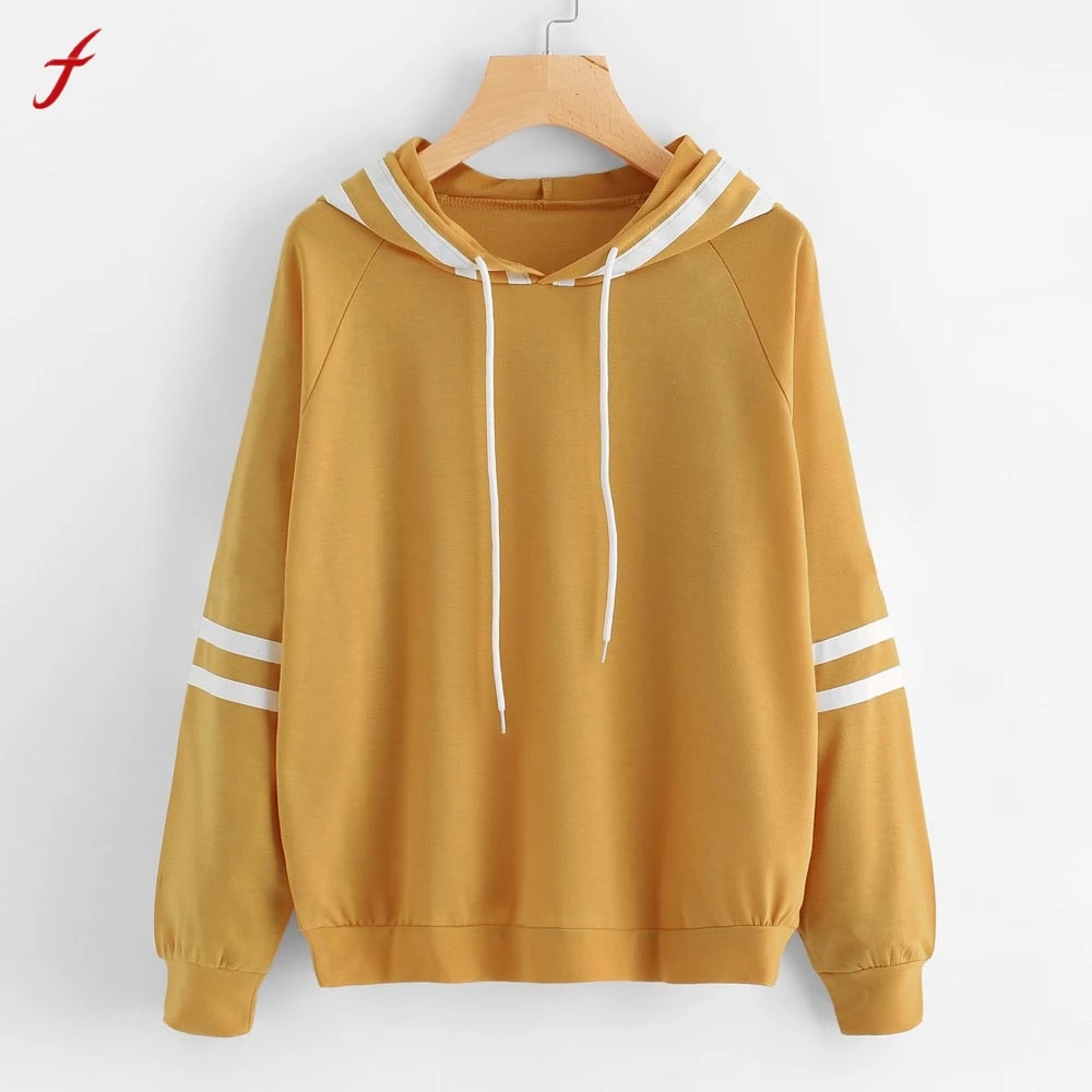 Yellow Hoodie Womens Long Sleeve Hoodie Sweatshirt Jumper Hooded