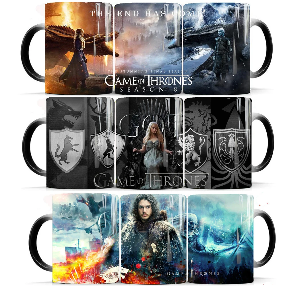 

game of thrones coffee magic mug hot cold color changing mug 350ml ceramic mugs cup gift mug for your friends