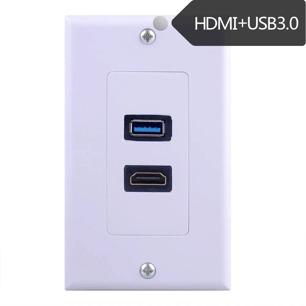 HDMI And USB 3.0 Wall Plate USB 3.0 + HDMI Outlet Mount Socket Face Plate Coverin Computer