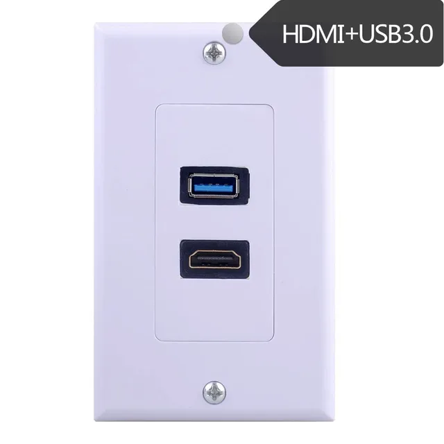 HDMI And USB 3.0 Wall Plate USB 3.0 + HDMI Outlet Mount Socket Face