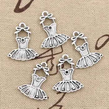 

30pcs Charms Skirt 24x17mm Handmade Craft Pendant Making fit,Vintage Tibetan Bronze Silver color,DIY For Bracelet Necklace