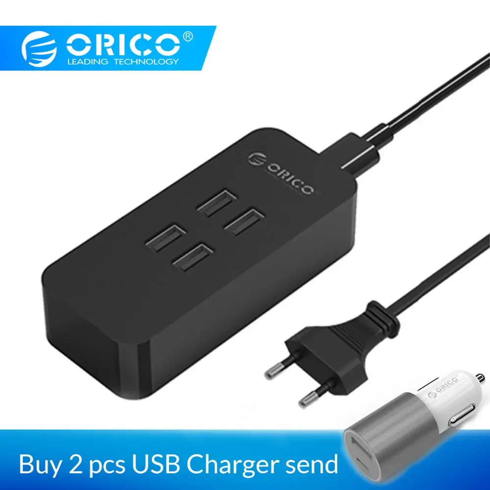 

ORICO 4 Port USB Charger EU Plug Desktop Charger Smart Charger for Samsung Xiaomi Huawei Tablet