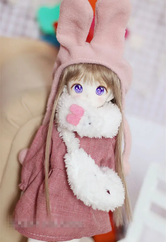 Милый розовый кролик наряд костюм(4 шт.) для BJD куклы 1/6 YOSD 1/4 одежда CW76