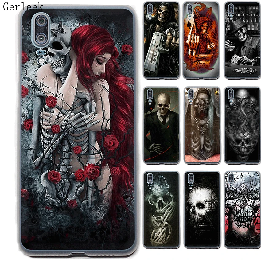 Чехол Gerleek с черепом для девочек Huawei Honor 6A 6C 7A Pro 7C 7X 8X 9 10 Lite Note 8C Play Cover