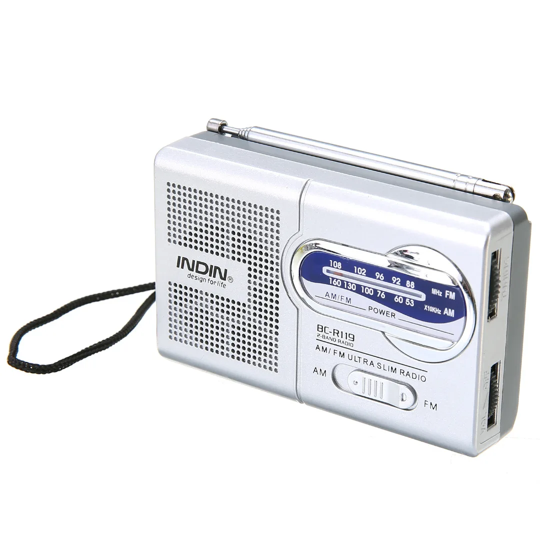 New DC 3V Mini Portable BC-R119 Radio Pocket AM/FM Telescopic Antenna Radio Receiver Speaker 3.5mm Mayitr