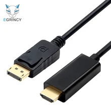 Gold Plated Displayport DP To HDMI Converter Cable Male To Male 1080P 1.8m Audio Video Cable Adapter For HDTV Projector Laptop