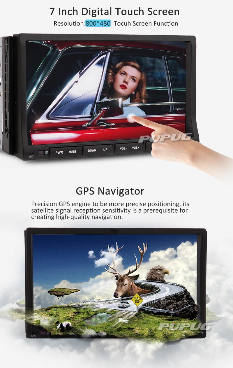 Perfect Universal 2 Din 7" In Dash Car Electronics DVD Player GPS 2din Car Stereo /Radio/FM/USB/SD/Bluetooth/ Free Map+Free 3G dongle 3