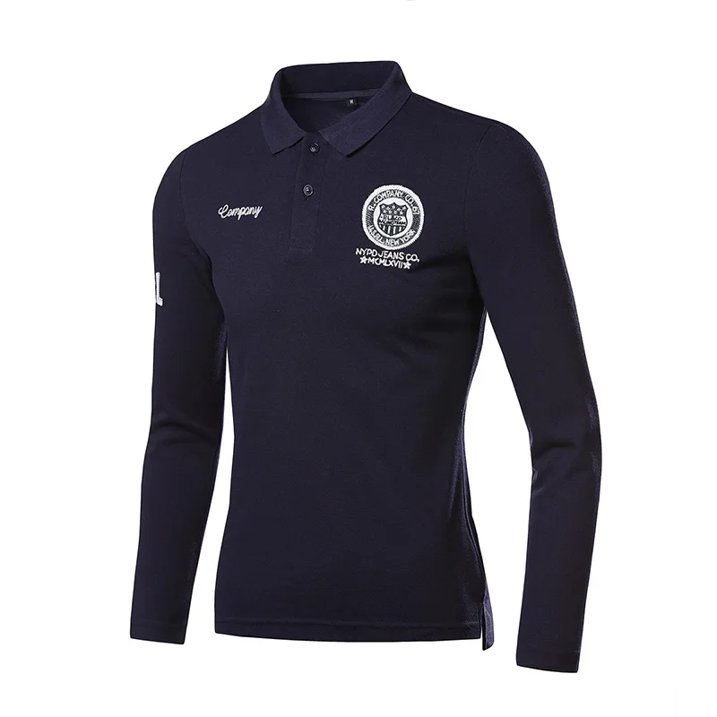  2017 Fashion Embroidered Logo Mens Polo Shirts Brands 5 Colors Casual Polo Long Sleeve Shirts For M