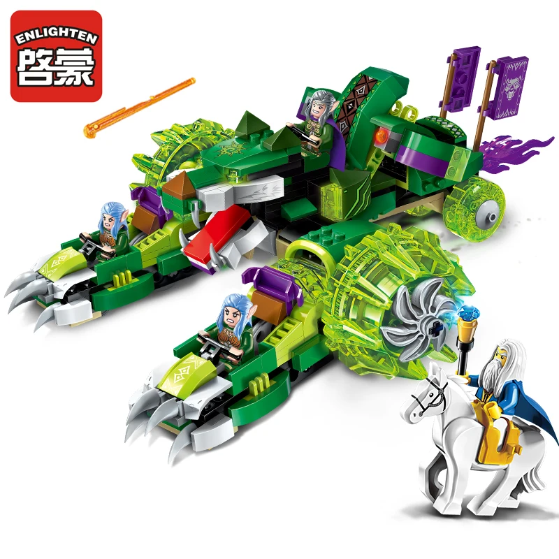 

392Pcs 2312 Enlighten Figures War of Glory Castle Knights Sirius Chariot Model Building Kits Blocks Bricks Toy For Children Gift