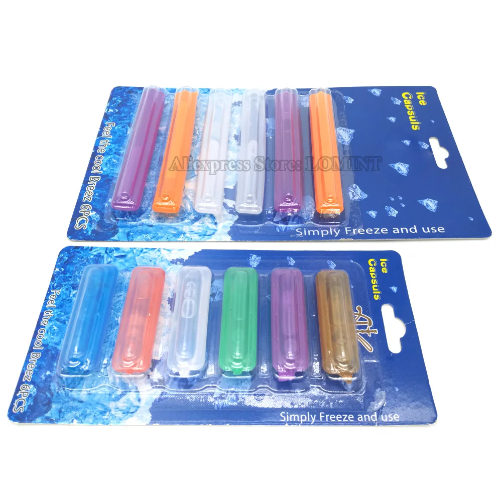 LOMOINT 6pcs Hookah Ice Capsuls Feel the Cool Breez Mouthpiece Shisha Ice Bag Sheesha Chicha Accessories 5.5cm 11cm Length
