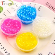 TOFOCO Foam Clear Fluffy Slime DIY Crystal Lizun Dough Anti Stress Sludge Toy Cotton Mud Plasticine Modeling Clay for Kids Gift