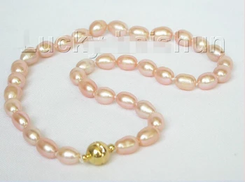 

FREE shipping> >>>Genuine 11mm 17" Natural pink freshwater pearls necklace j7039