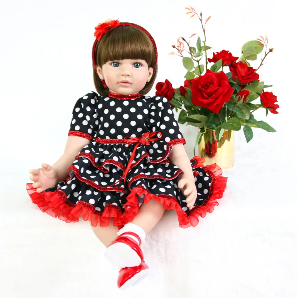 

NPK best gift for children 60 cm Silicone reborn doll 24 inch real Baby Girl Doll Reborn babies real vinyl dolls for kids Juguet