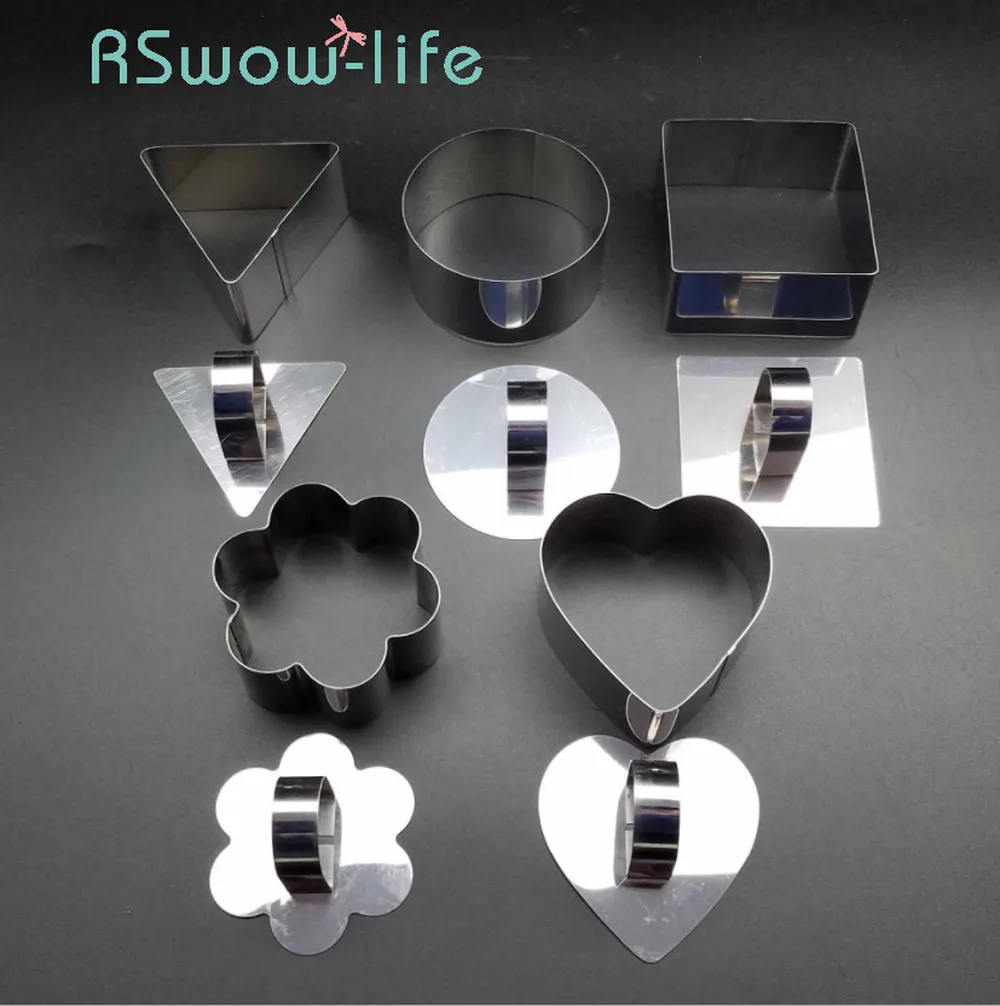 

2pcs Baking Supplies Stainless Steel Mousse Cake Mold Biscuit Mold For Baking Tools For Cakes Kitchen Appliances