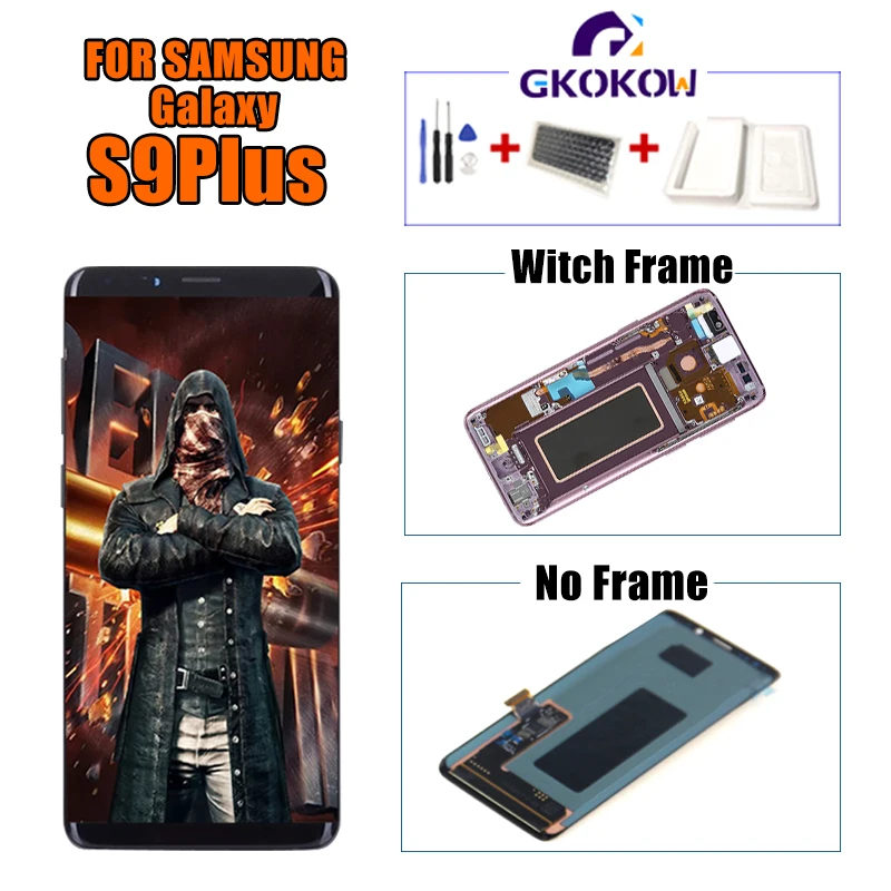 

2960*1440 Super Amoled LCD with Frame for SAMSUNG Galaxy S9 Display S9+ Plus G960 G965 Touch Screen Digitizer