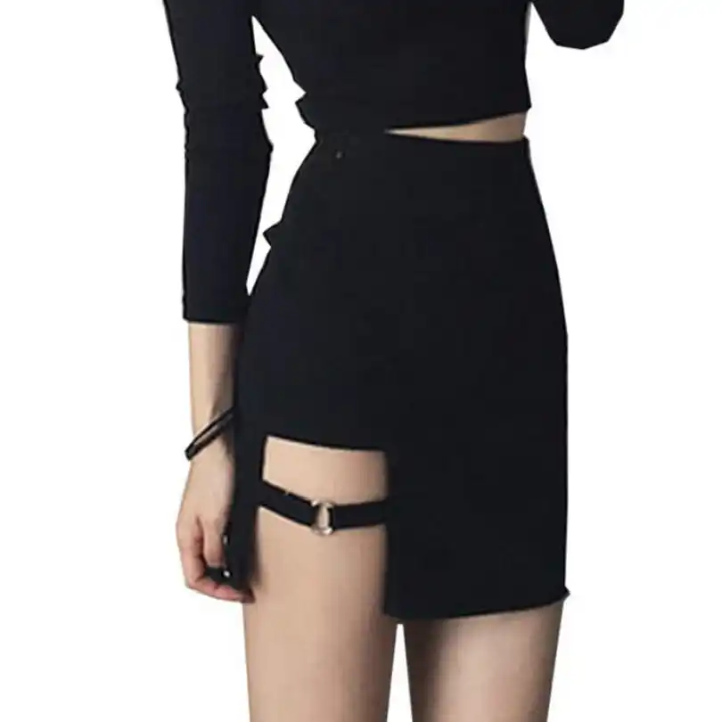 thigh buckle skirt