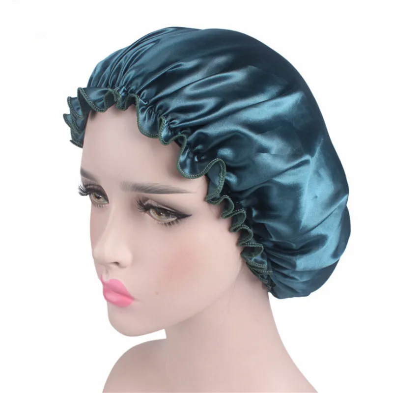 

Hot sale Women New Satin Lace Cap Lady Hair Chemotherapy Cap Hat Ladies Sleep Night Cap Turban Casual Head Covers Bath Cap
