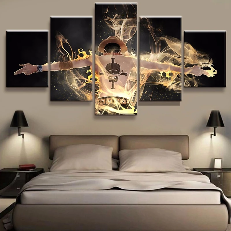 Online HD Drucke Anime Leinwand Wand Kunst Bilder Wohnkultur Wohnzimmer 5 Stück Anime Ein Stück Poster Sailor Moon Gemälde