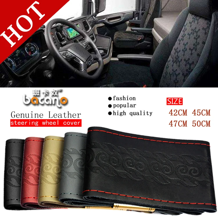 Braid On Steering Wheel Car Steering Wheel Cover With Needles and Thread Artificial leather Diameter 42/45/47/50 CM Bus Truck Braid On Steering Wheel Car Steering Wheel Cover With Needles and Thread Artificial leather Diameter 42/45/47/50 CM Bus Truck