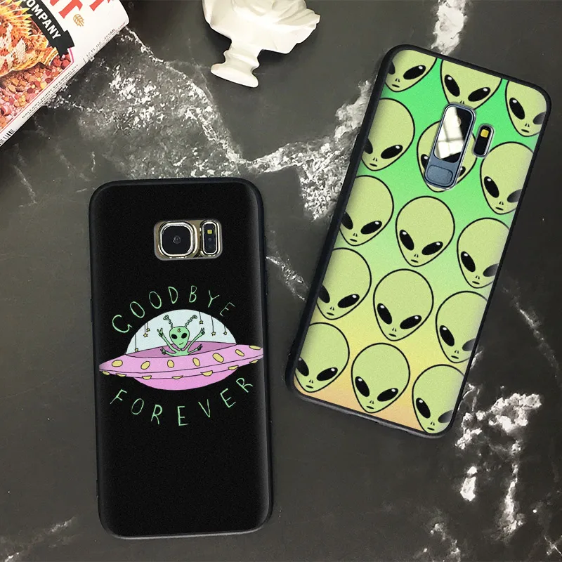 

UFOs Alien spaceship ufo aesthetic TPU Soft Silicone Phone Case Shell Cover For Samsung S7 Edge S8 S9 Plus Note 8 9