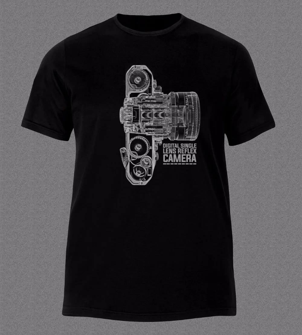 2018 Nieuwe Mode Merk Kleding 100% Katoen Korte Mouw Zomer T-Shirt Camera Dslr Technologie X Ray Photographie T-shirt Print 2018 Nieuwe Mode Merk Kleding 100% Katoen Korte Mouw Zomer T-Shirt Camera Dslr Technologie X Ray Photographie T-shirt Print