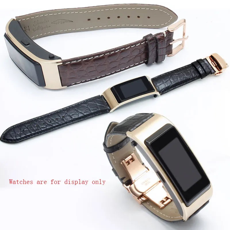 

Huawei B2 B3 B5 smart Sports Bracelet with B5 Crocodile Leather Watch with Dermis Butterfly buckle Chain for Men and Women