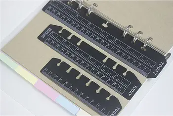 

Dull Polish PP Plastic A5 A6 A7Loose Spiral Notebook Special Purpose Ruler
