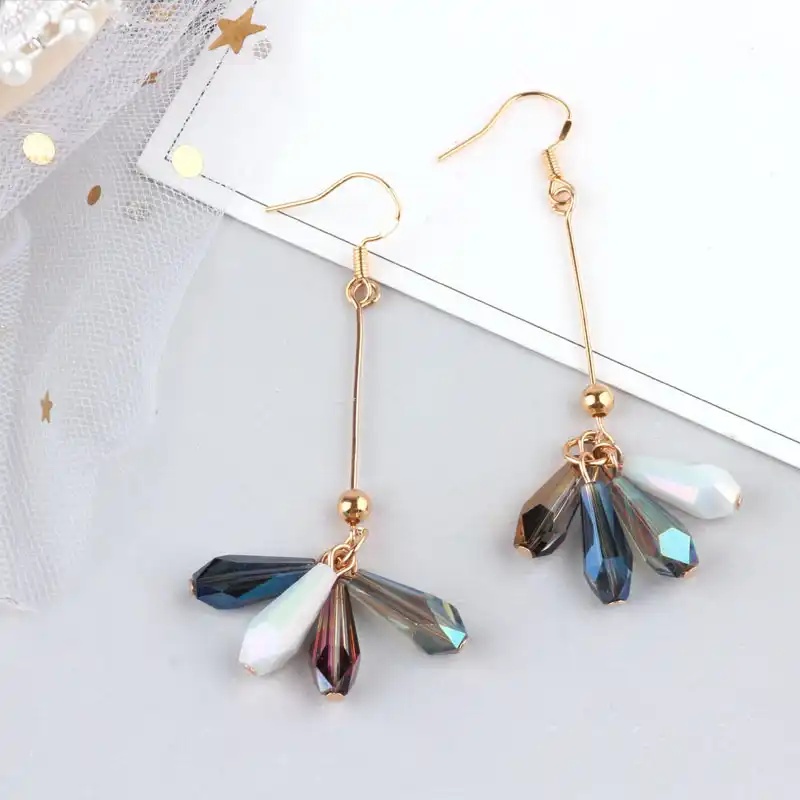 Long Water Drop Beads 10Pcs Natural Faceted Bead Jewelry Finding Earring Making