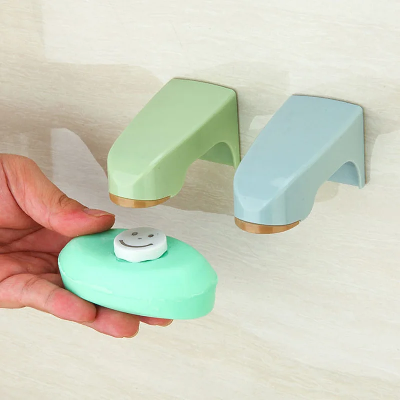 

5 Colors Magnetic Soap Holders Wall Mounted Storage Rack with Sticker Soap Shelves Bathroom Accessories Wooden Soap Dish