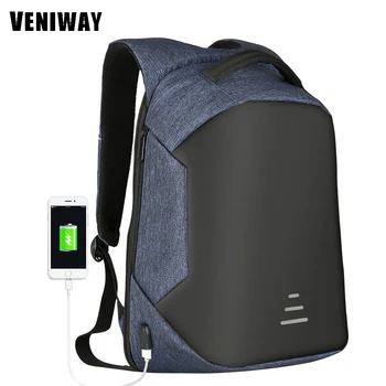 

VENIWAY XD Anti-theft Design Men 15' Laptop Backpack External USB School Rucksack Bag Large Capacity Urban Waterproof Mochila