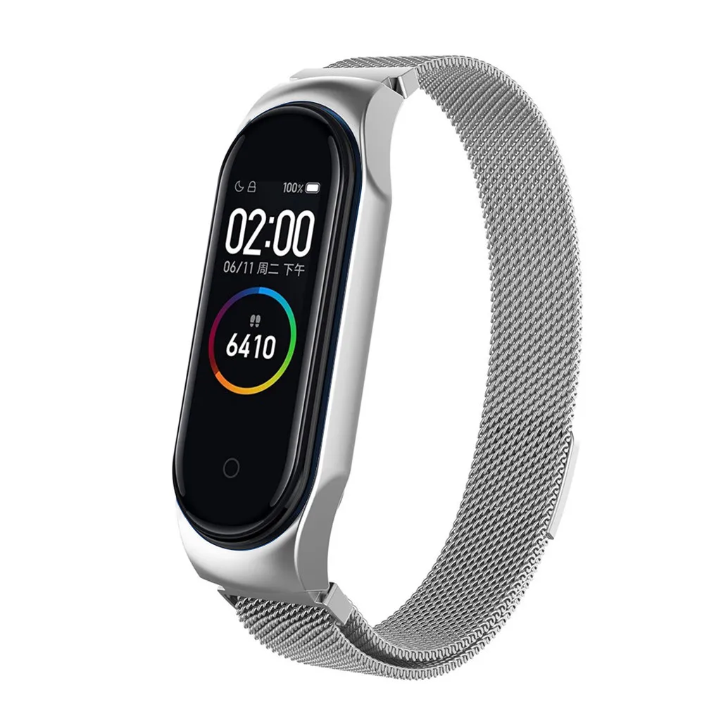 Ouhaobin для Mi Band 4 ремешок на запястье Миланская Магнитная Петля металлический Xiaomi