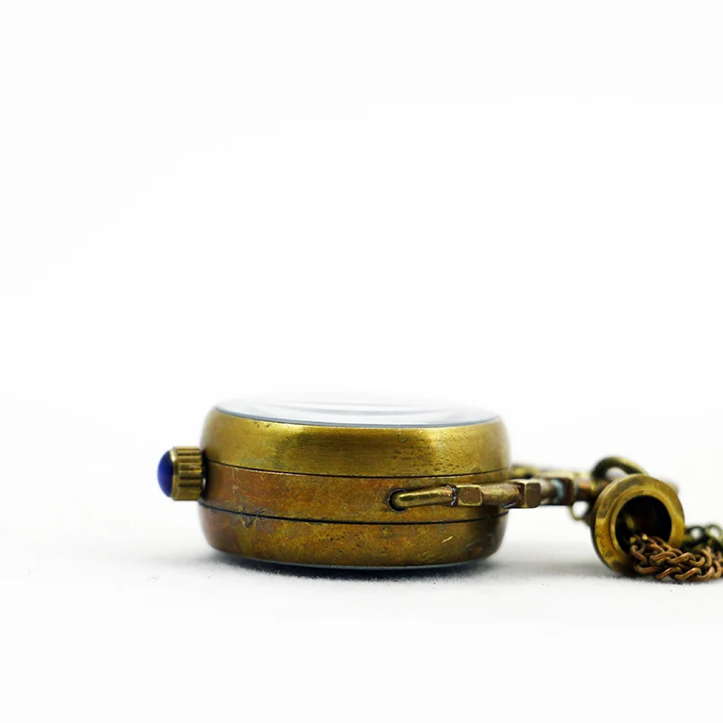 Модные бронзовые винтажные Ретро Механические карманные часы латунного цвета ожерелье часы колокол для мужчин женщин PJX1090
