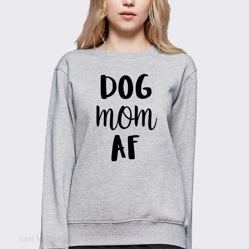 WS0131 Dog Mom AF Sweatshirt Women Funny Long Sleeve Pullover Hoodiesin Hoodies & Sweatshirts