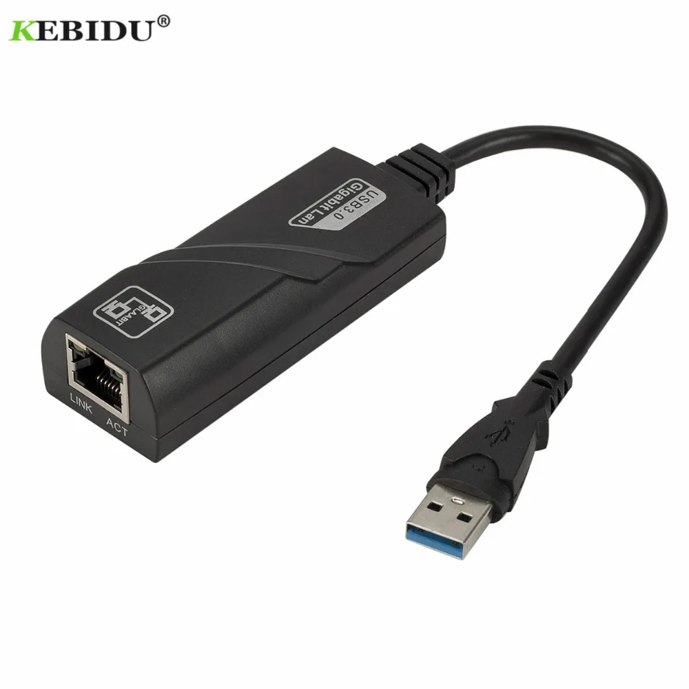 KEBIDU проводной USB 3,0-Gigabit Ethernet RJ45 LAN(10/100/1000) Мбит/с сетевой адаптер Ethernet Сетевая карта для ПК