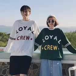 Crewneck Толстовка Для женщин толстовка для влюбленных 2018 Пара Одежда Хлопок Повседневное новые модные толстовки с капюшоном с надписью белые