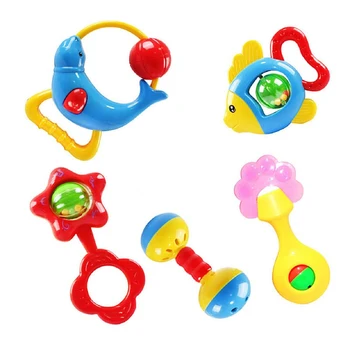 

Christmas gift 5 pcs animal bells lovely rattle development toy for kids baby
