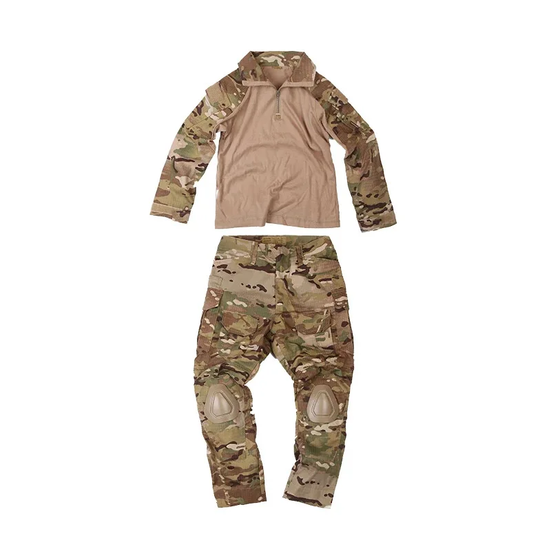

Tactical Military Uniform Jacket Army Kids Military Combat Uniform Children's Pants with Knee Pads Camouflage Hunting Clothes