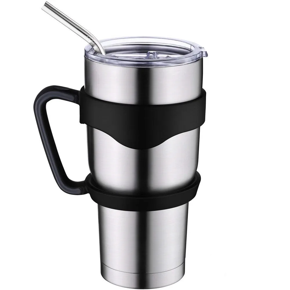 

Insulated Tumbler 30 Oz Double Wall Vacuum Stainless Steel Tumbler/cup with Lid Handle Straws Brush Car Trip Beer Coffee Tumbler
