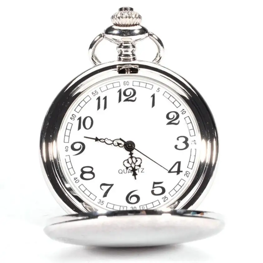 Pocket & Fob Watches Smooth Stainless Steel Case White Dial Arabic Numbers Modern Pocket Watch 307 Pocket & Fob Watches Smooth Stainless Steel Case White Dial Arabic Numbers Modern Pocket Watch 307