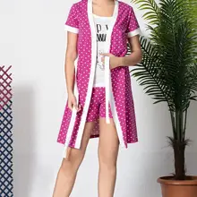 Siyah inci Lady напечатанный хлопок лайкра 3'l халат костюм 19105513